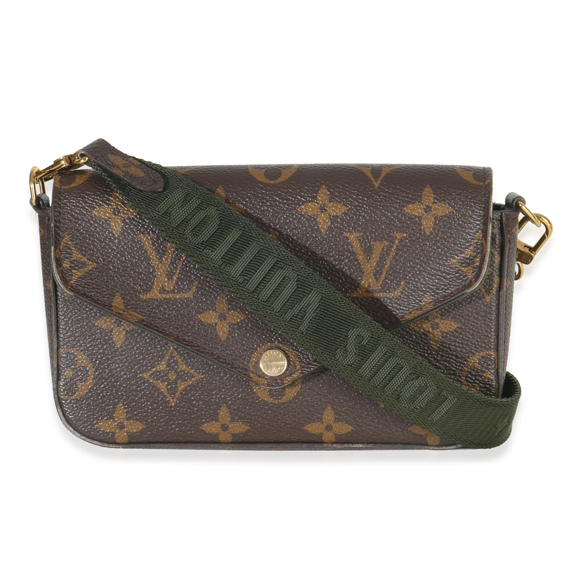 Kaki Monogram Canvas Felicie Strap & Go