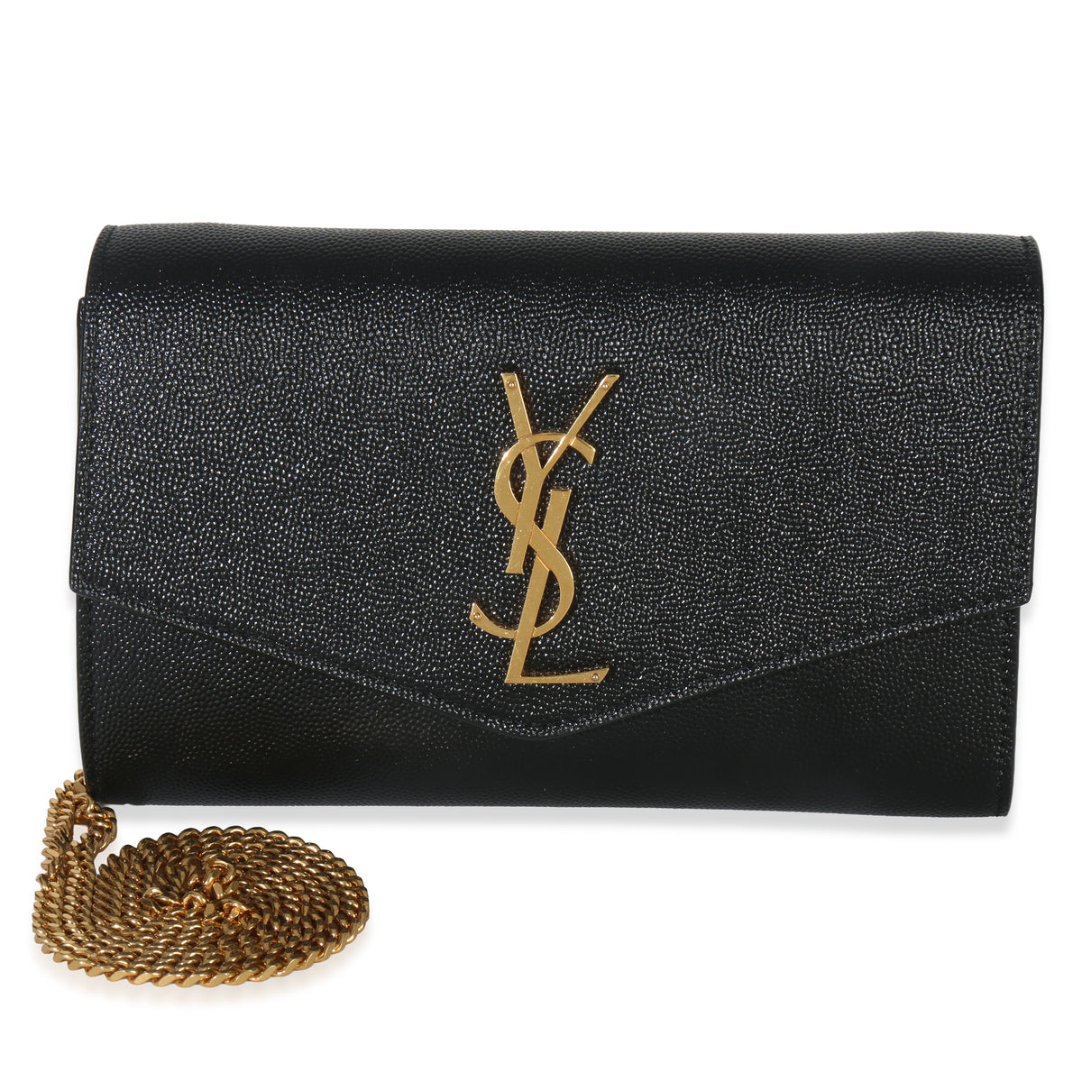 Black Grain De Poudre Uptown Chain Wallet