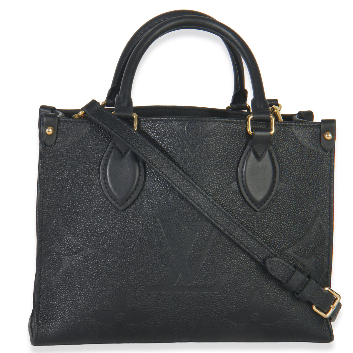 Louis Vuitton Black Monogram Empreinte Onthego PM Handbag stamp