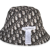 Christian Dior Black Nylon Reversible Teddy Bucket Hat 56 clasp