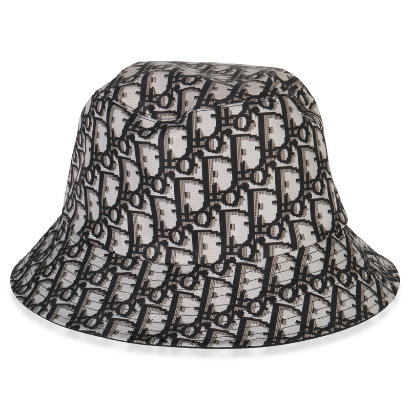 Christian Dior Black Nylon Reversible Teddy Bucket Hat 56 fv