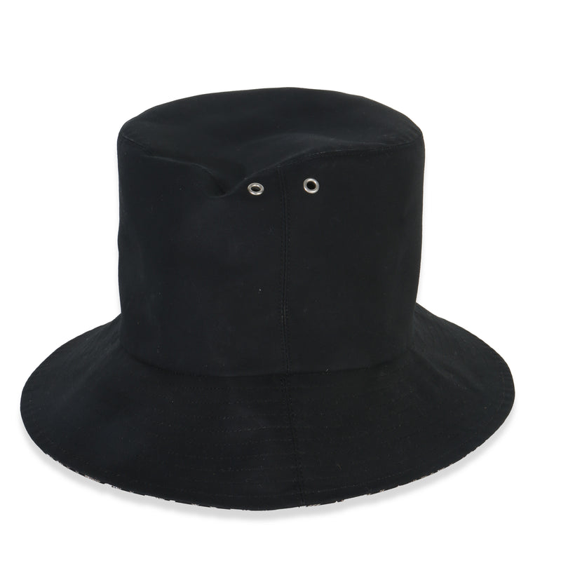 Black Nylon Reversible Teddy Bucket Hat 56