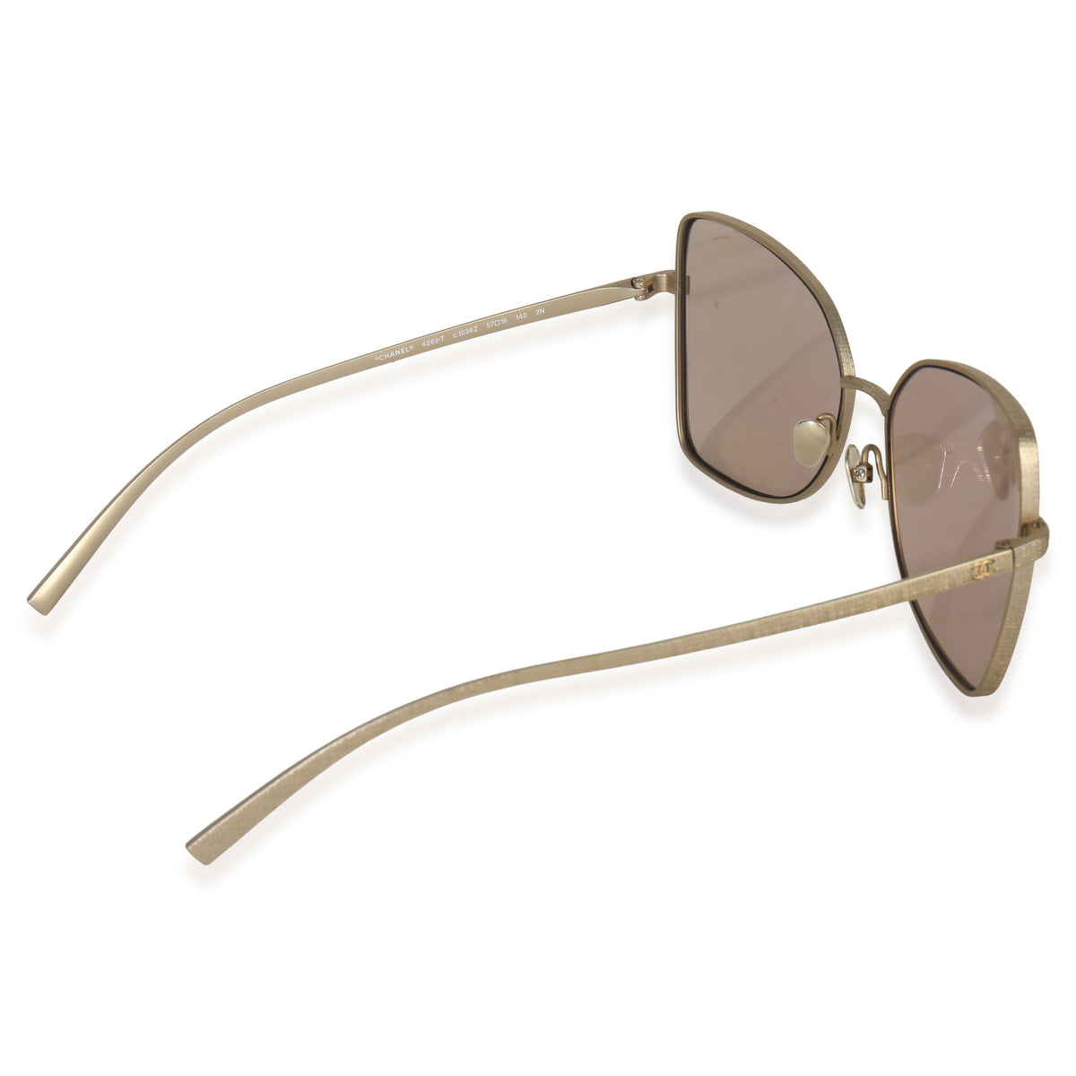 Chanel Matte Gold Titanium Oversized CC Sunglasses bv