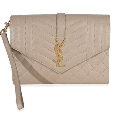 Dark Beige Grain De Poudre Triquilt Monogram Clutch