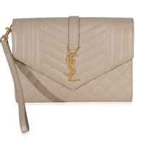 Dark Beige Grain De Poudre Triquilt Monogram Clutch