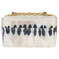 Christian Dior Multicolor Tie Dye Denim Cannage Small Caro Chain Bag Handbag bv