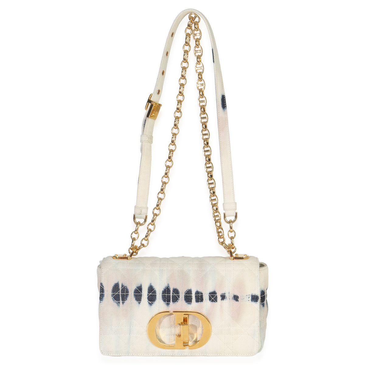 Christian Dior Multicolor Tie Dye Denim Cannage Small Caro Handbag av