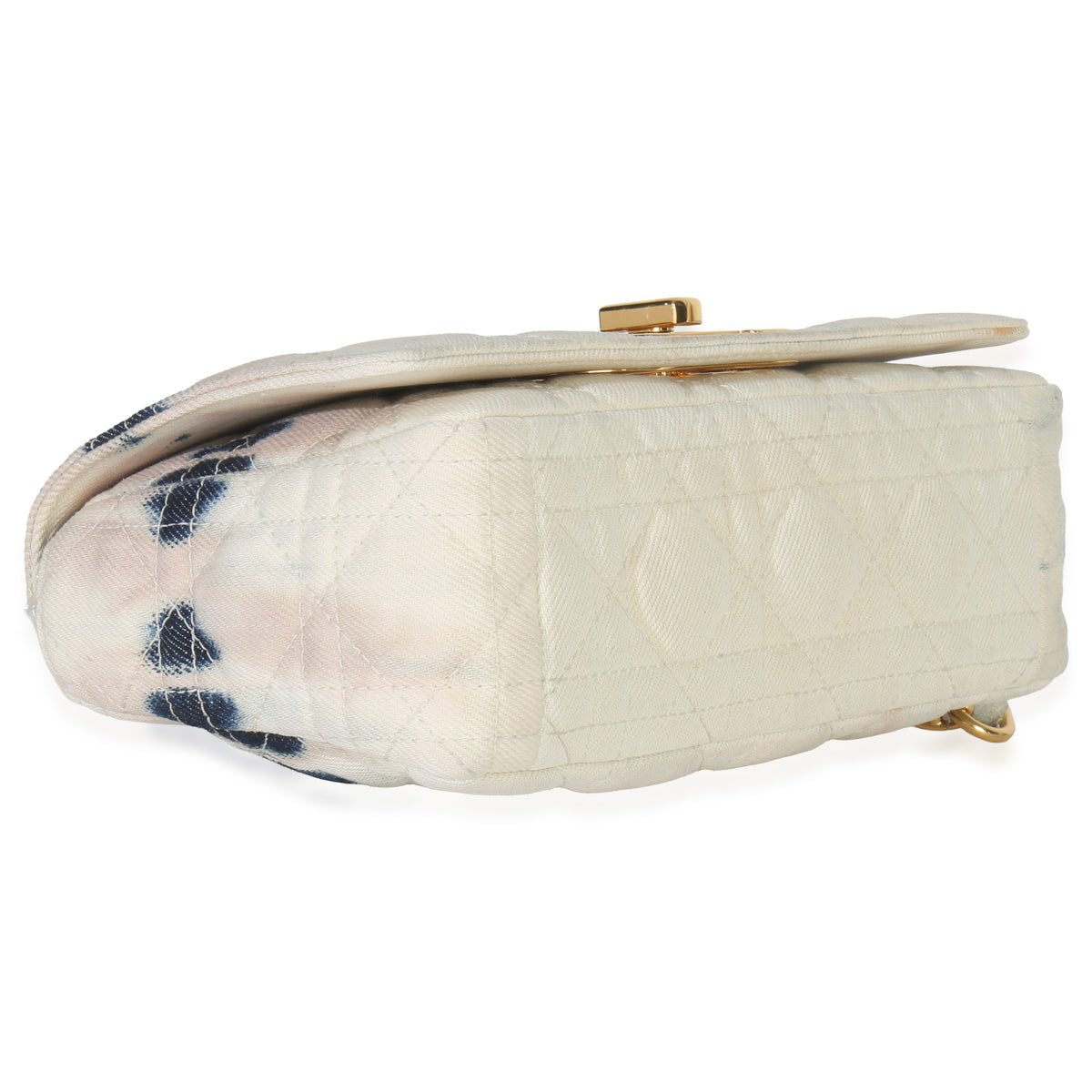 Christian Dior Multicolor Tie Dye Denim Cannage Small Caro Handbag clasp