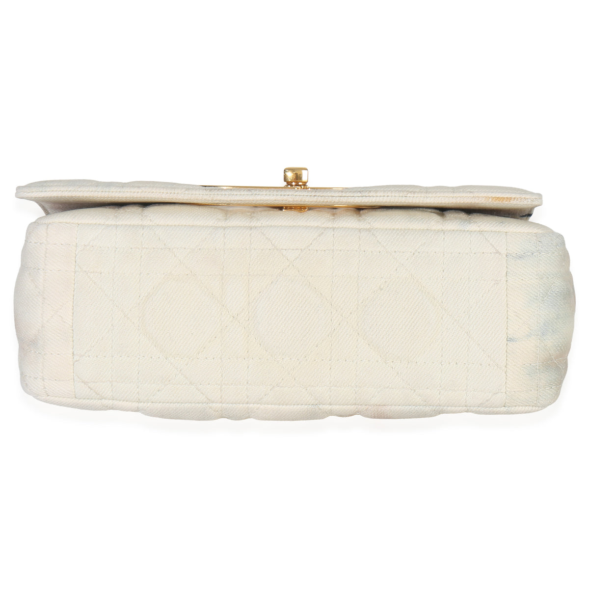 Christian Dior Multicolor Tie Dye Denim Cannage Small Caro Handbag stamp