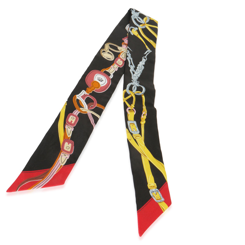 Hermès Ebene Multicolor Brides De Gala Shadow Silk Twilly fv