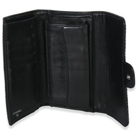 Chanel Black Quilted Perforated Lambskin Continental Wallet Handbag ad1