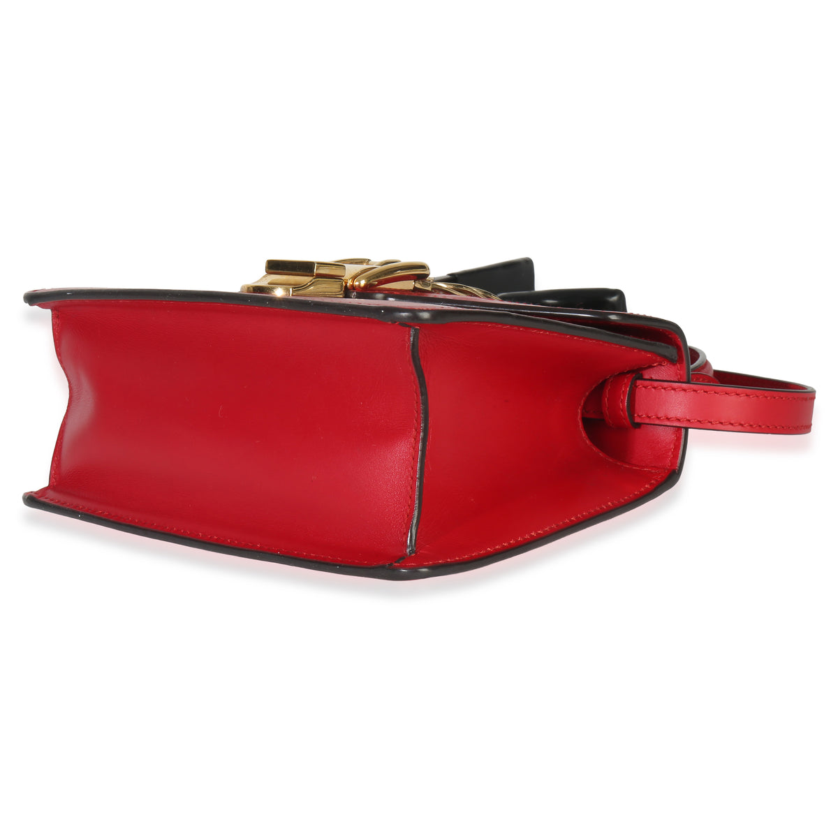 Gucci Red Calfskin Mini Sylvie Top Handle Handbag clasp