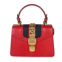 Red Calfskin Mini Sylvie Top Handle