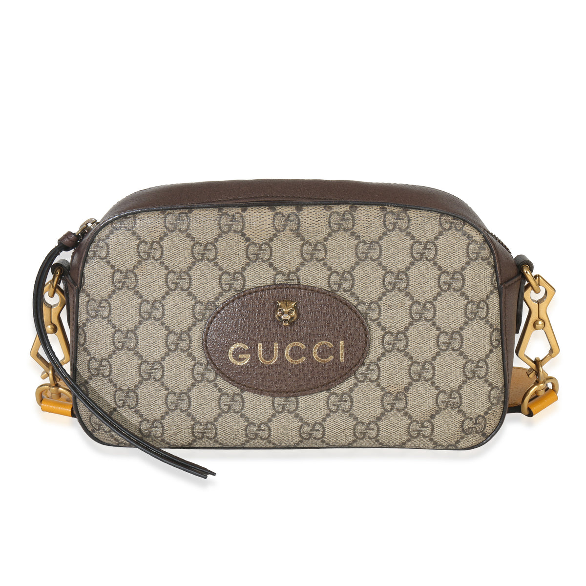 Gucci Beige Ebony GG Supreme Canvas Neo Vintage Messenger Bag Handbag fv