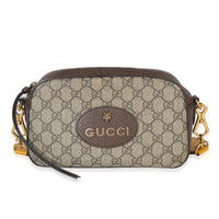 Gucci Beige Ebony GG Supreme Canvas Neo Vintage Messenger Bag Handbag fv