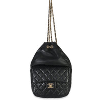 Black Quilted Lambskin Small In Seoul Backpack