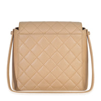 Chanel Vintage 24K Beige Quilted Caviar CC Shoulder Handbag Handbag bv