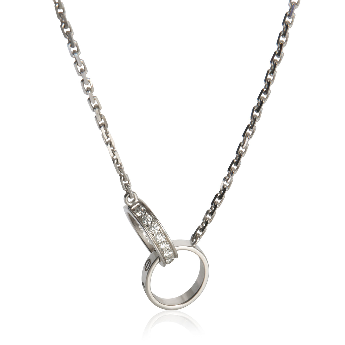 White Gold Diamond Love Necklace