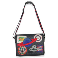 Gucci Black GG Supreme Canvas Night Courrier Flap Messenger Bag Handbag av