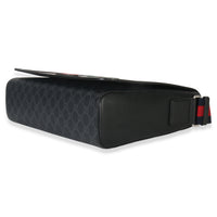 Gucci Black GG Supreme Canvas Night Courrier Flap Messenger Bag Handbag box