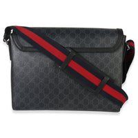 Gucci Black GG Supreme Canvas Night Courrier Flap Messenger Bag Handbag bv