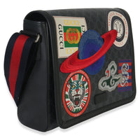 Gucci Black GG Supreme Canvas Night Courrier Flap Messenger Bag Handbag pv