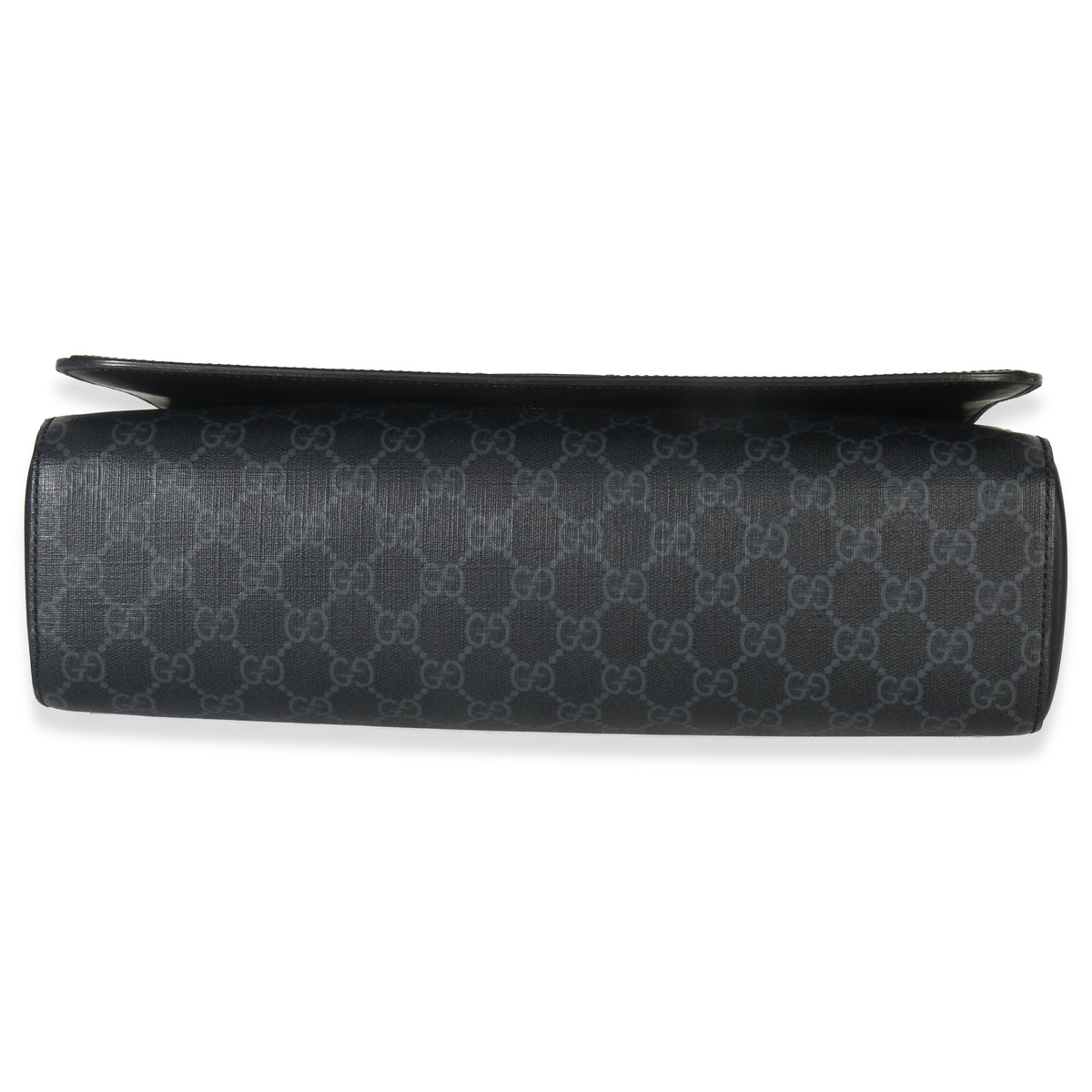Gucci Black GG Supreme Canvas Night Courrier Flap Messenger Bag Handbag stamp