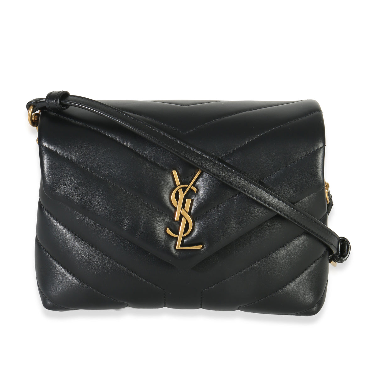 Black Y Quilted Calfskin Toy Loulou Crossbody Bag