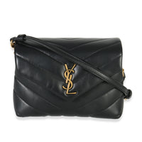 Black Y Quilted Calfskin Toy Loulou Crossbody Bag
