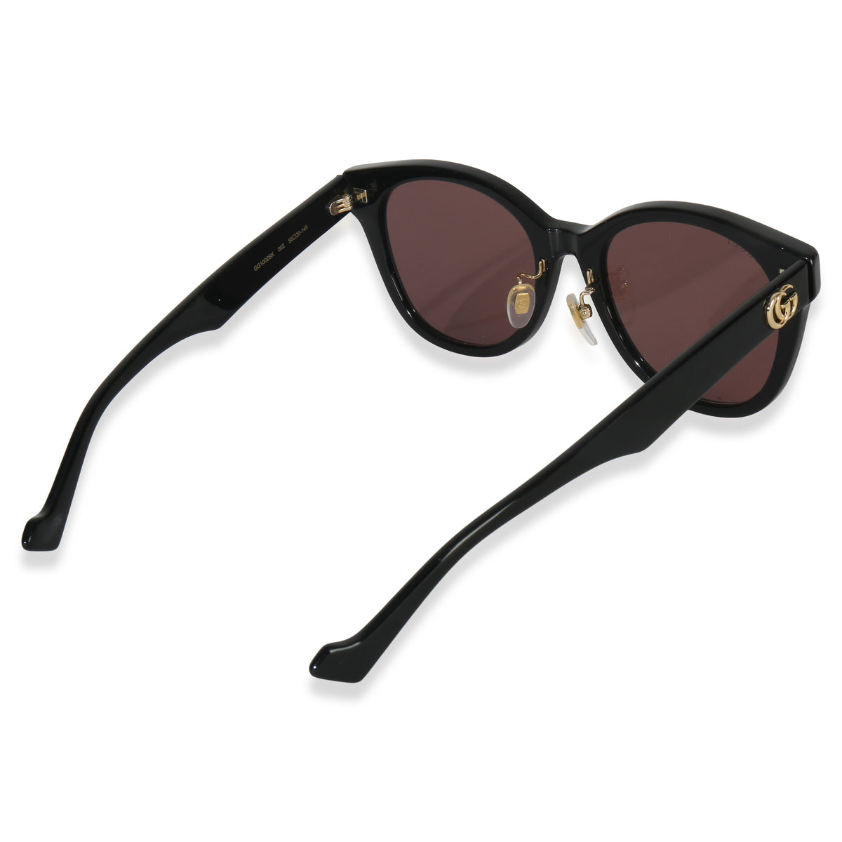 Gucci Black Acetate Round Lens Sunglasses bv