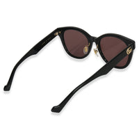 Gucci Black Acetate Round Lens Sunglasses bv