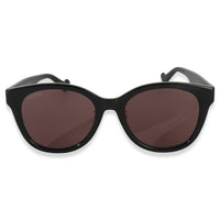 Gucci Black Acetate Round Lens Sunglasses pv