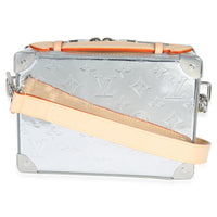 Louis Vuitton Silver Monogram Miroir Handle Trunk Bag Handbag bv