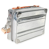 Louis Vuitton Silver Monogram Miroir Handle Trunk Bag Handbag sv