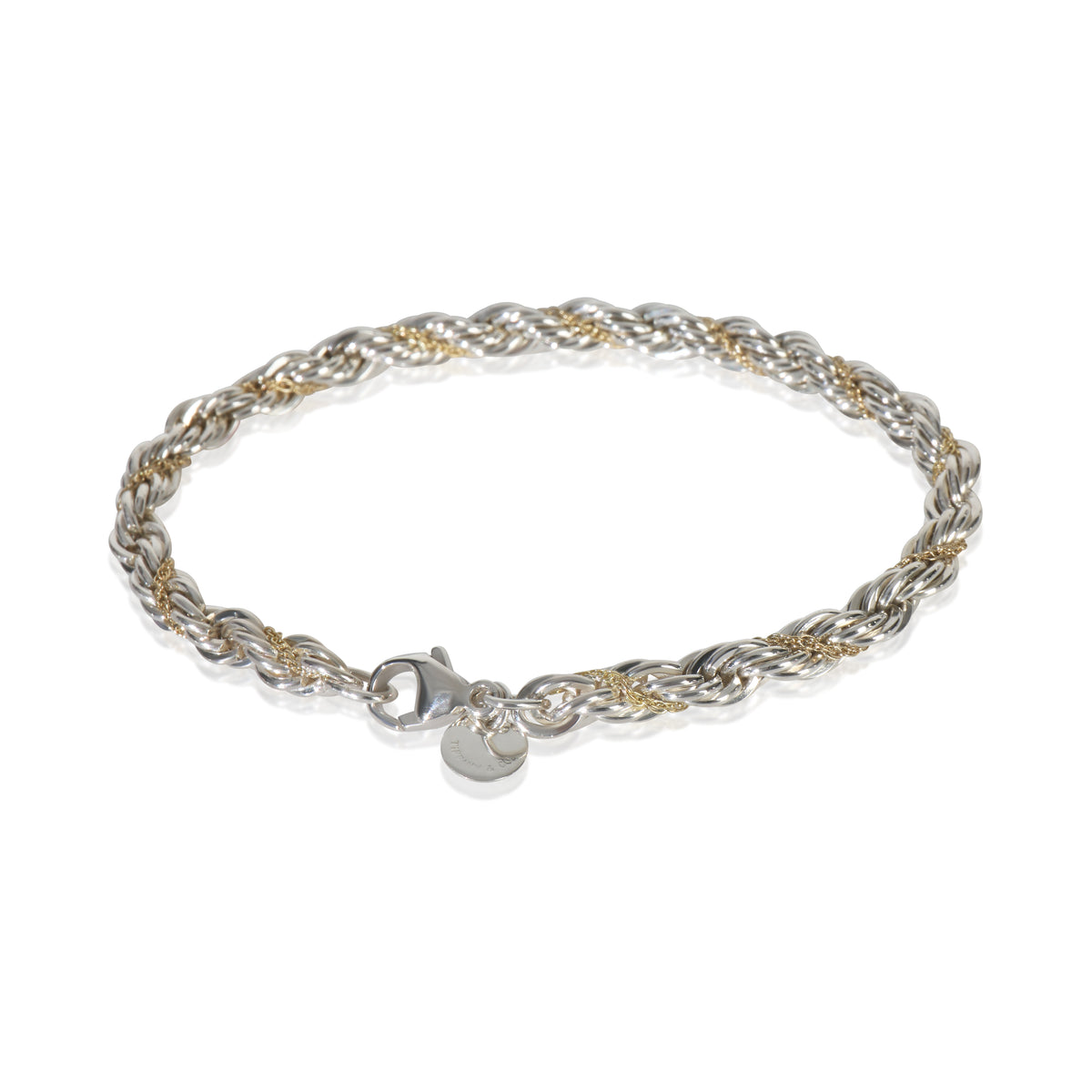 Yellow Gold & Sterling Silver  Rope Bracelet