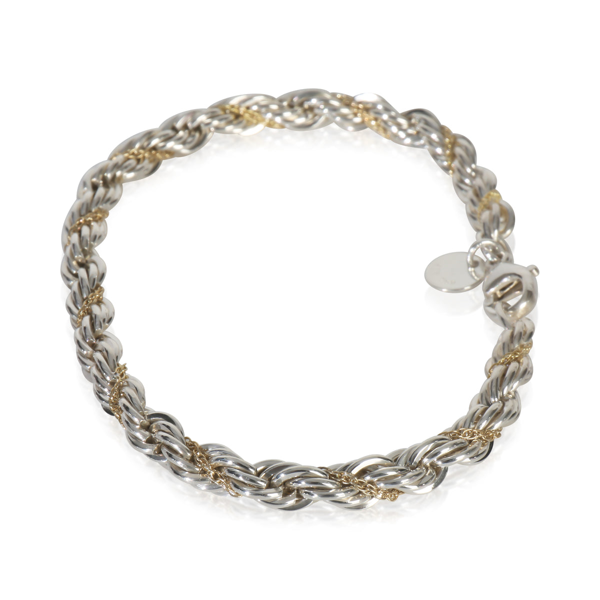 Yellow Gold & Sterling Silver  Rope Bracelet