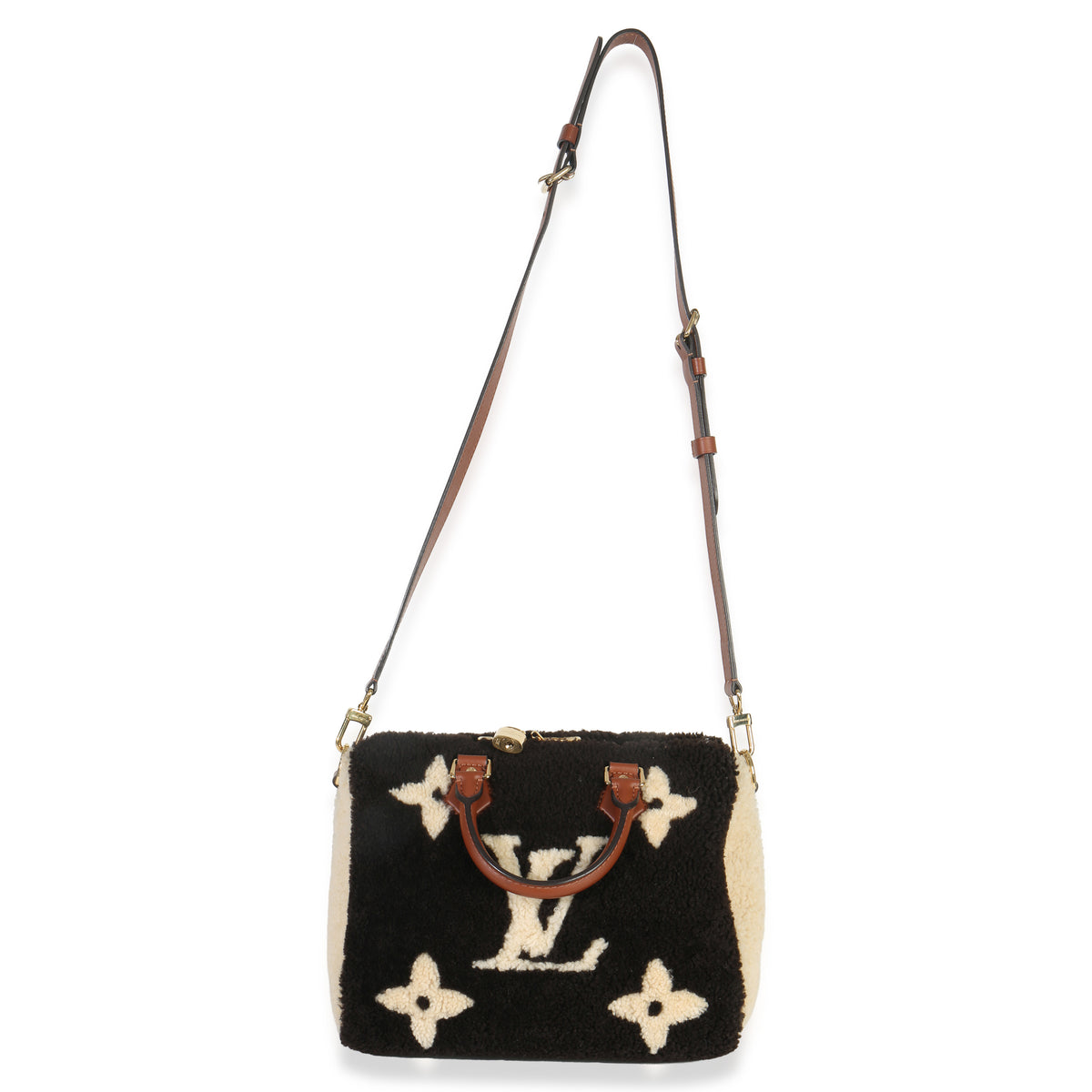 Louis Vuitton Black Monogram Teddy Fleece Speedy Bandouliere 25 Handbag av