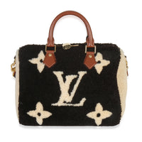 Louis Vuitton Black Monogram Teddy Fleece Speedy Bandouliere 25 Handbag fv