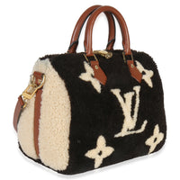 Louis Vuitton Black Monogram Teddy Fleece Speedy Bandouliere 25 Handbag sv
