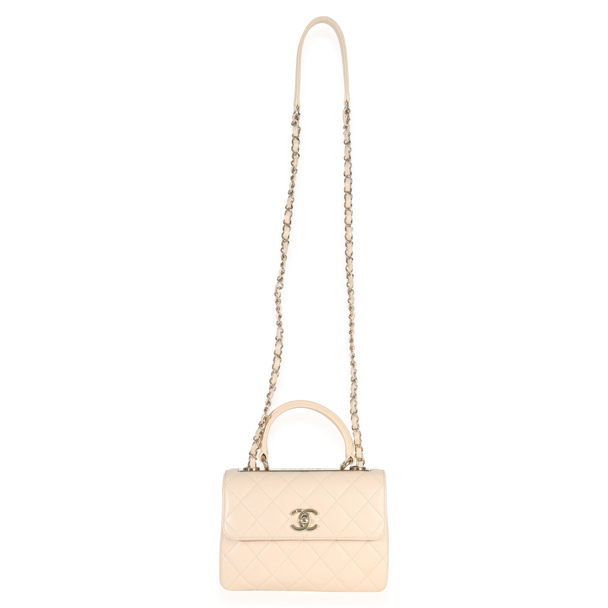 Chanel 25C Beige Quilted Lambskin Small Trendy Flap Bag Handbag av