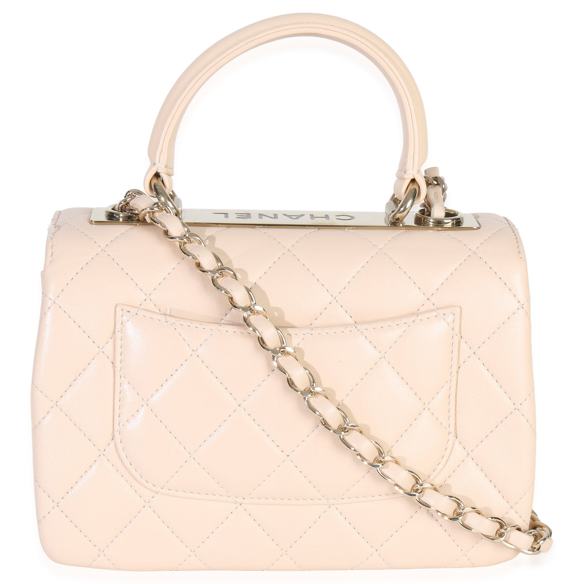 Chanel 25C Beige Quilted Lambskin Small Trendy Flap Bag Handbag bv
