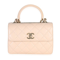 25C Beige Quilted Lambskin Small Trendy Flap Bag