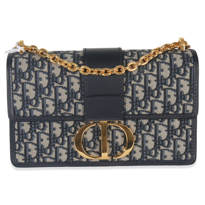 Christian Dior Blue Oblique Dior 30 Montaigne Chain Bag Handbag fv