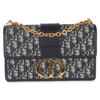 Christian Dior Blue Oblique Dior 30 Montaigne Chain Bag Handbag fv