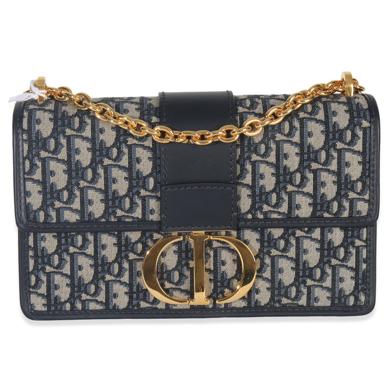 Christian Dior Blue Oblique Dior 30 Montaigne Chain Bag Handbag fv