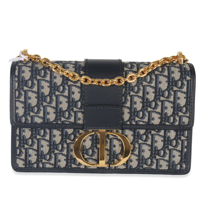 Blue Oblique Dior 30 Montaigne Chain Bag