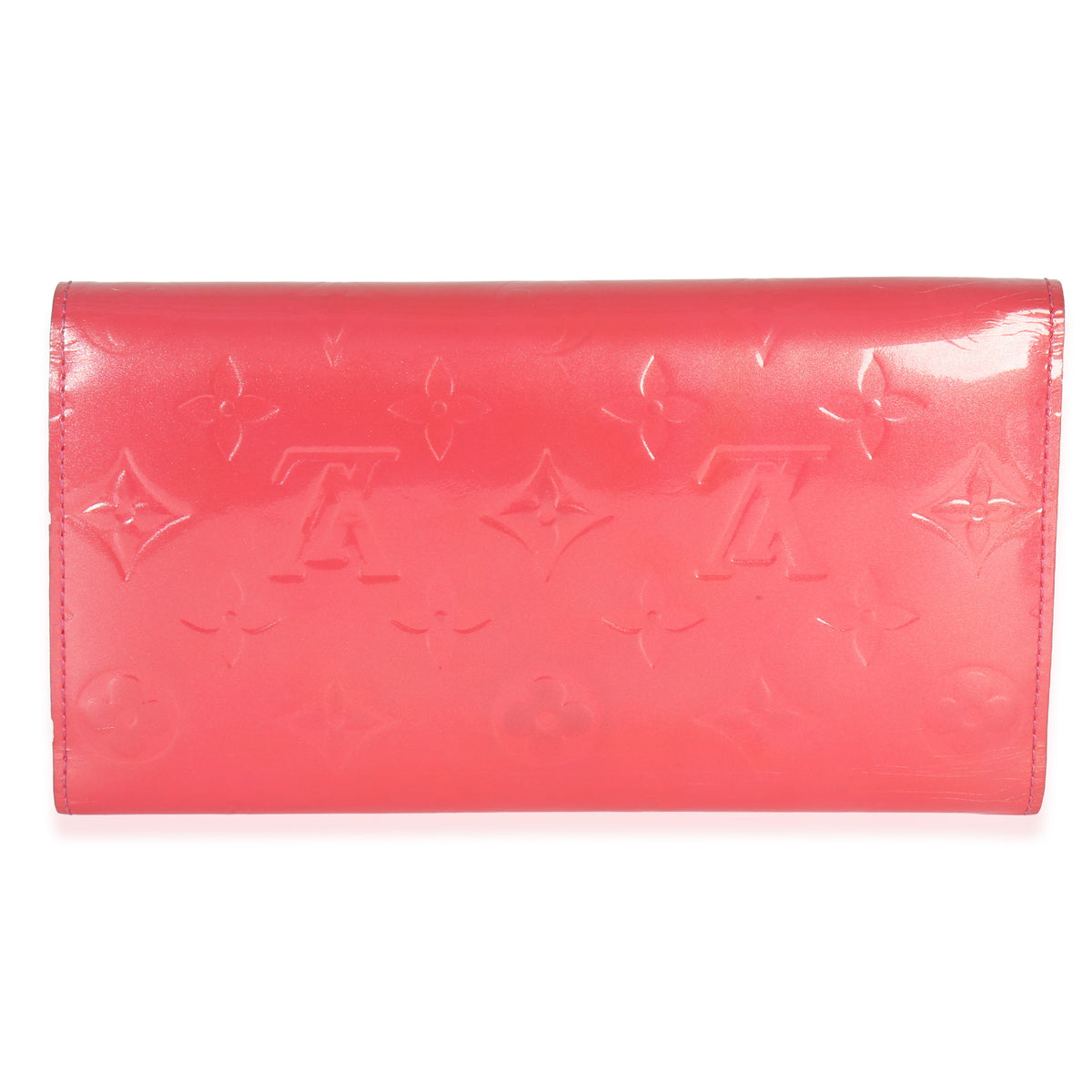 Louis Vuitton Rose Pop Monogram Vernis Sarah Wallet Handbag bv