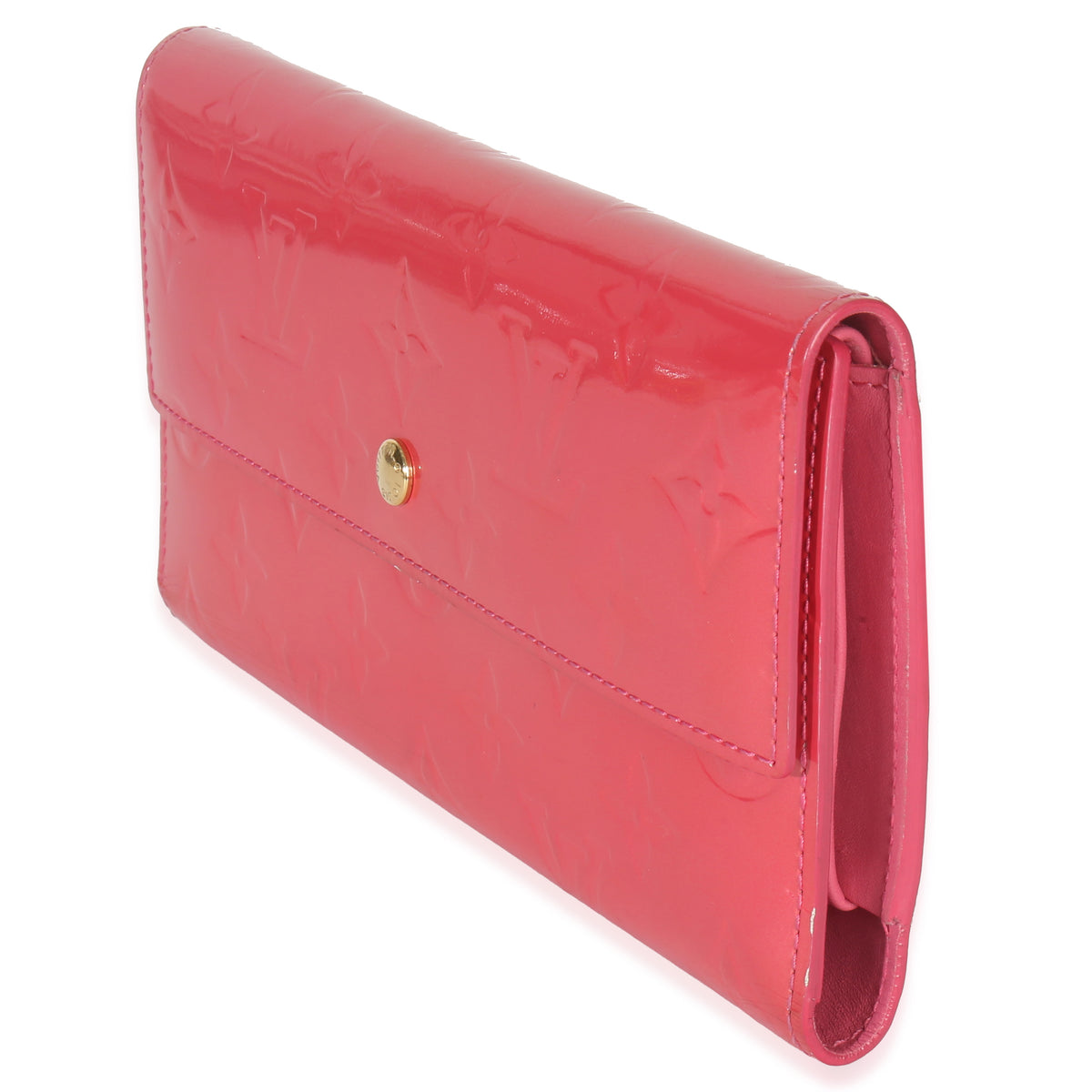Louis Vuitton Rose Pop Monogram Vernis Sarah Wallet Handbag pv