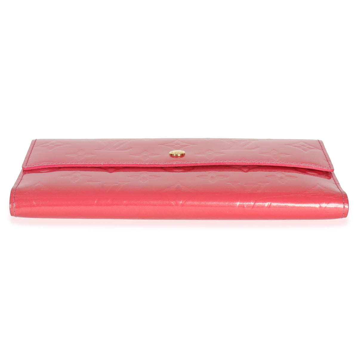 Louis Vuitton Rose Pop Monogram Vernis Sarah Wallet Handbag stamp