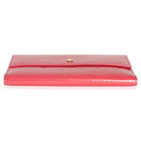 Louis Vuitton Rose Pop Monogram Vernis Sarah Wallet Handbag stamp